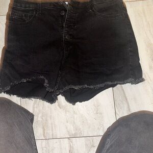 Old Navy Charcoal High Rise Denim Shorts